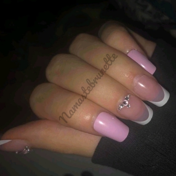 2/$16 Rhinestone Pink Press On Nails - Picture 4 of 13